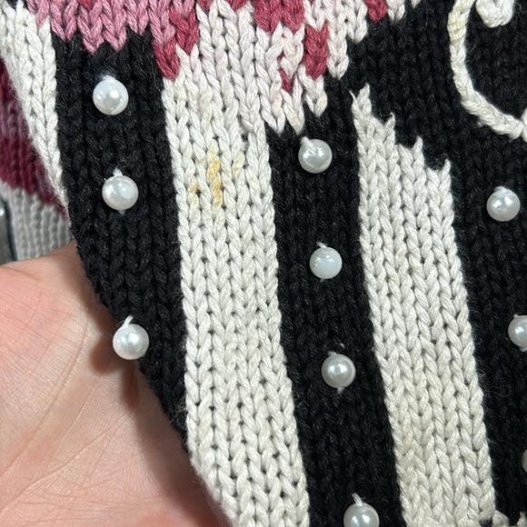 Women's Vintage Boaz Black Cottagecore Floral Oversized Knit Grandma Sweater / L - Picture 9 of 10